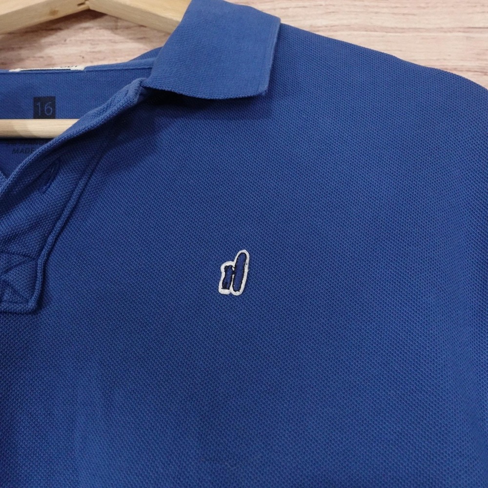 Johnnie-O Polo Shirt Boys 16 Blue Hangin' Out Cotton Short Sleeve Logo - Picture 3 of 9